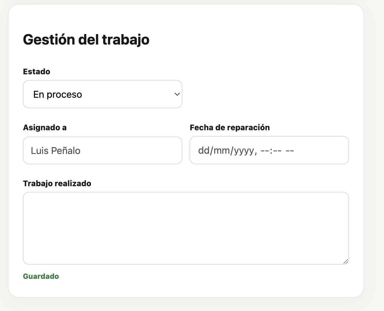 Detalle de servicio Serviapp